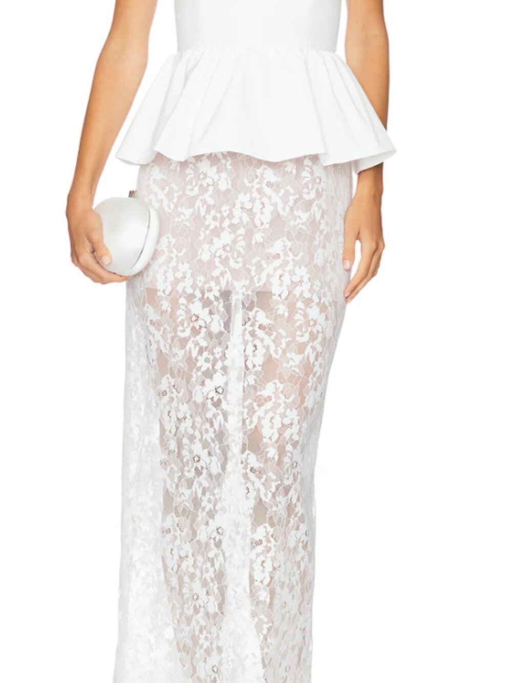 Amanda Uprichard x REVOLVE Cherise Dress Ivory White Lace Strapless Gown